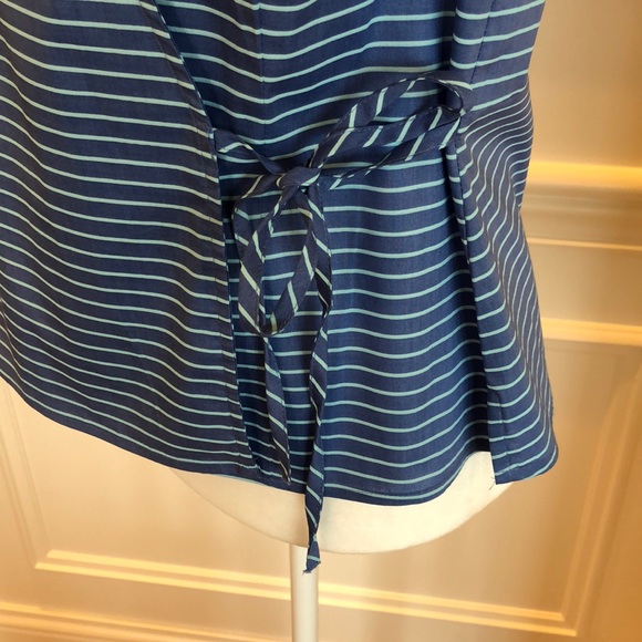 Blue and Green Wrap Tank Top - Picture 3 of 6